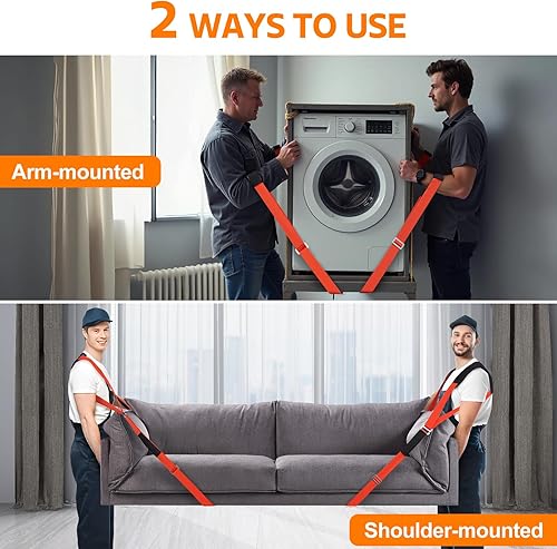 Miniatura 2 de Correas móviles de elevación para muebles pesados sistema de elevación y movimiento para 2 personas mover muebles, electrodomésticos y objetos