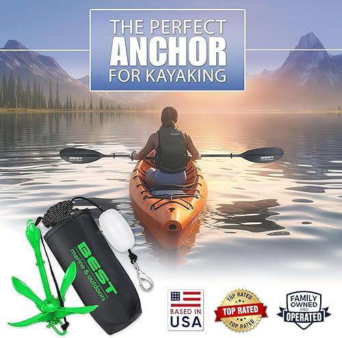 Miniatura 2 de Mejor marca marina y al aire libre Ancla para kayak, kit de sistema de anclaje de 3.5 libras para kayaks, canoas, tablas de paddle SUP y motos