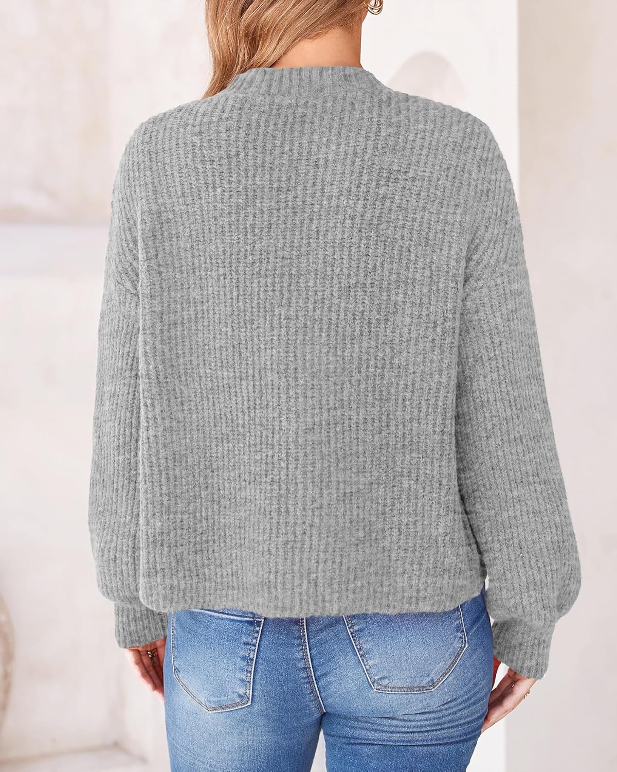 BTFBM Cardigan Sweaters for Women Fall 2026 Long Sleeve Button Down Soft Loose Chunky Knit Outwear Cropped Winter Coats - Image 3