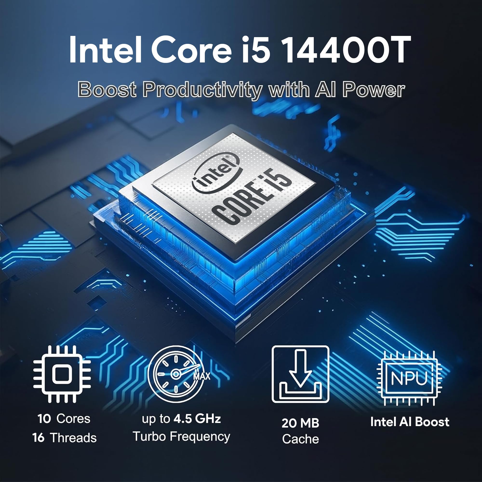 Lenovo ThinkCentre Tiny M70q Gen 5 Intel 10-Core i5-14400T (Beat i7-13700T), 16GB DDR5 RAM, 512GB NVMe, WiFi 6E, Bluetooth, RJ-45, DP Port, HDMI, W11P, Business Desktop, 3 Yr Wty