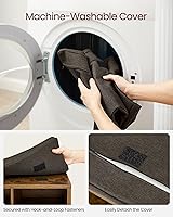 Vista 7 de VASAGLE Shoe Bench with Cushion, Shoe Storage Bench with 6 Compartments and 3 Adjustable Shelves, Entryway Bench with Padded Seat, for Bedroom