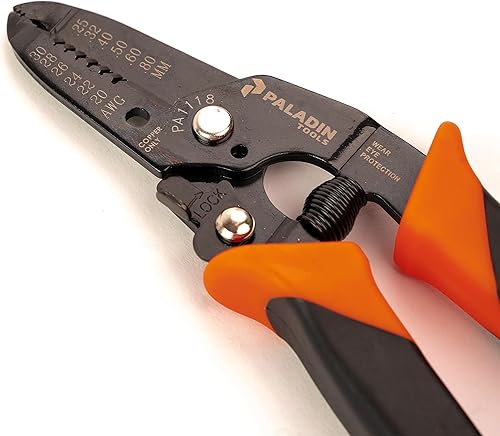 Miniatura 4 de Paladin Tools PA1118 - Herramienta pelacables y cortador de alambre 30-20 AWG | Herramienta de pelado de cables resistente de grado profesional