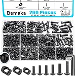260PCS M3 M4 M5 T Slot Nut Screws Kit, T Nuts and Bolts Assortment Kit for 2020 Series Aluminum Profile, Mlok Screws Nuts Replacement
