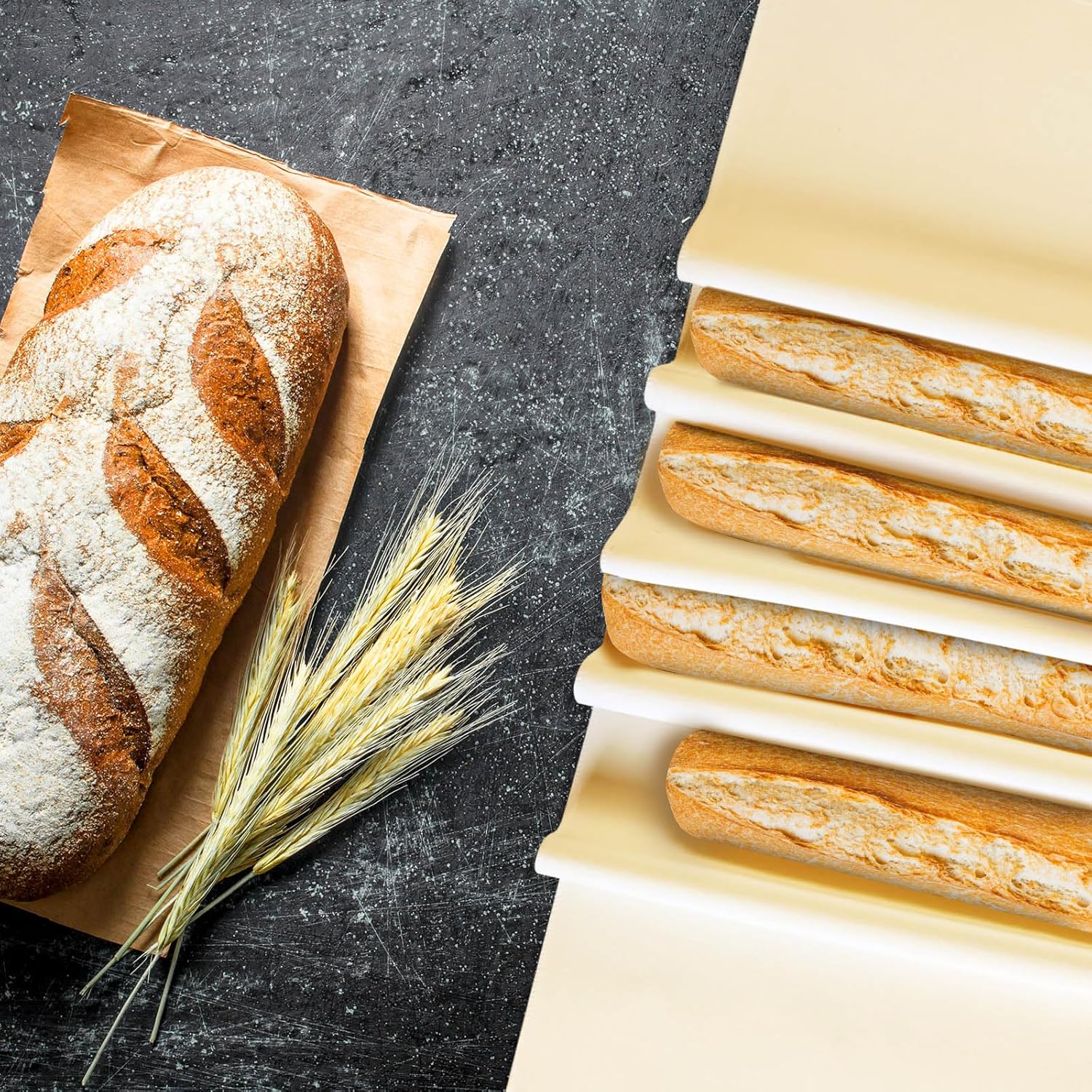 4PCS Bakers couche for Dough 17" x 29" Linen Cloth Tea Towels for Baking sourdough Used for Pastry Cloth, Baguette, Bread, Italian bun (4, 17" x 29") - Image 6