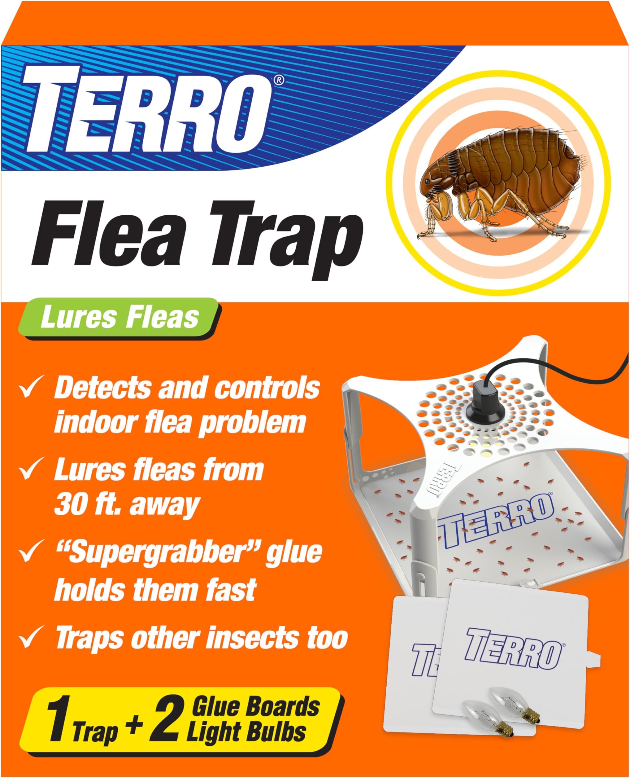 Terro T230 Indoor Electric Flea Trap and Killer - Refillable Flea Traps for Inside Your Home