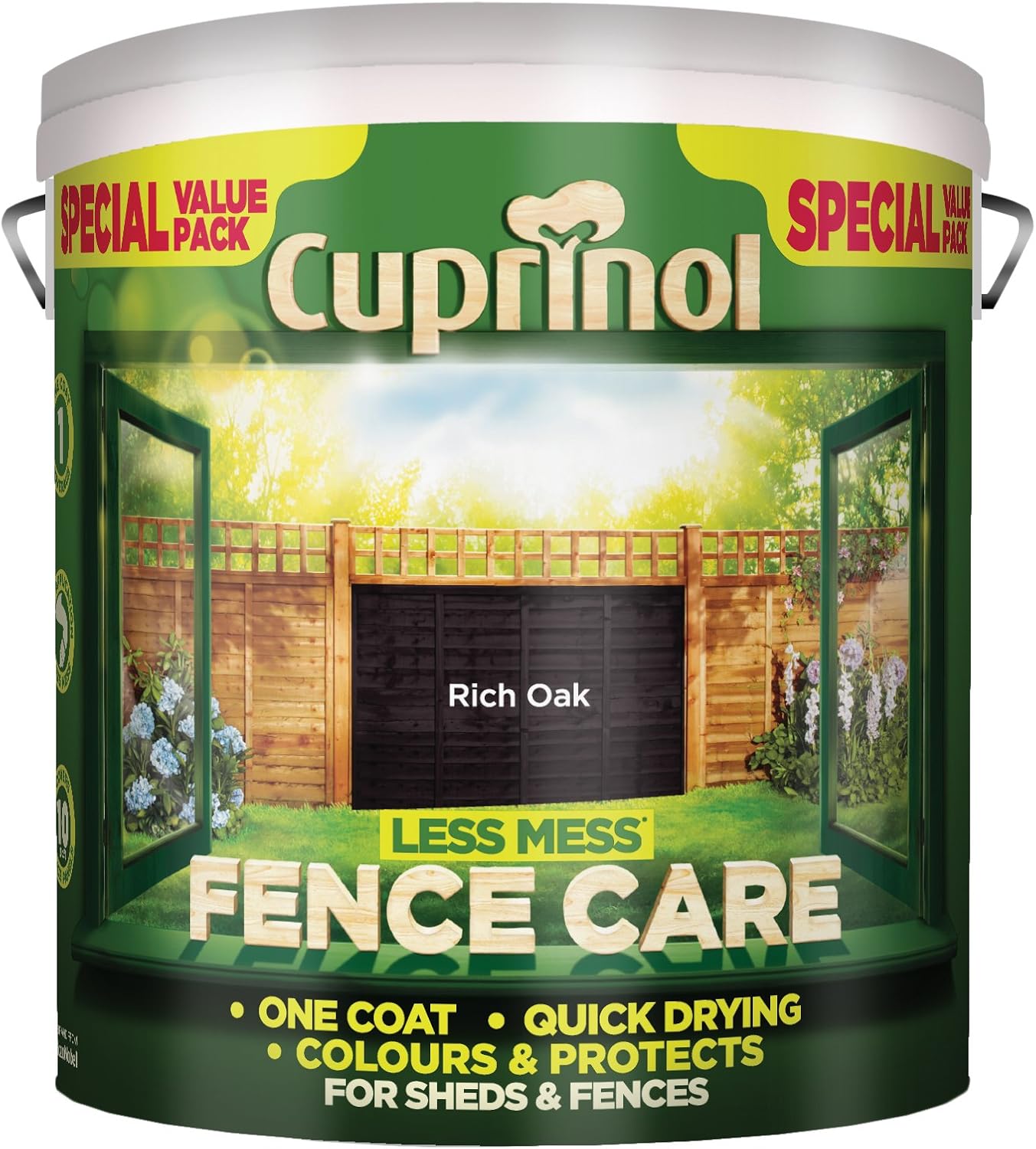 Cuprinol LMFCRO6L 6 Litre Less Mess Fence Care - Rich Oak