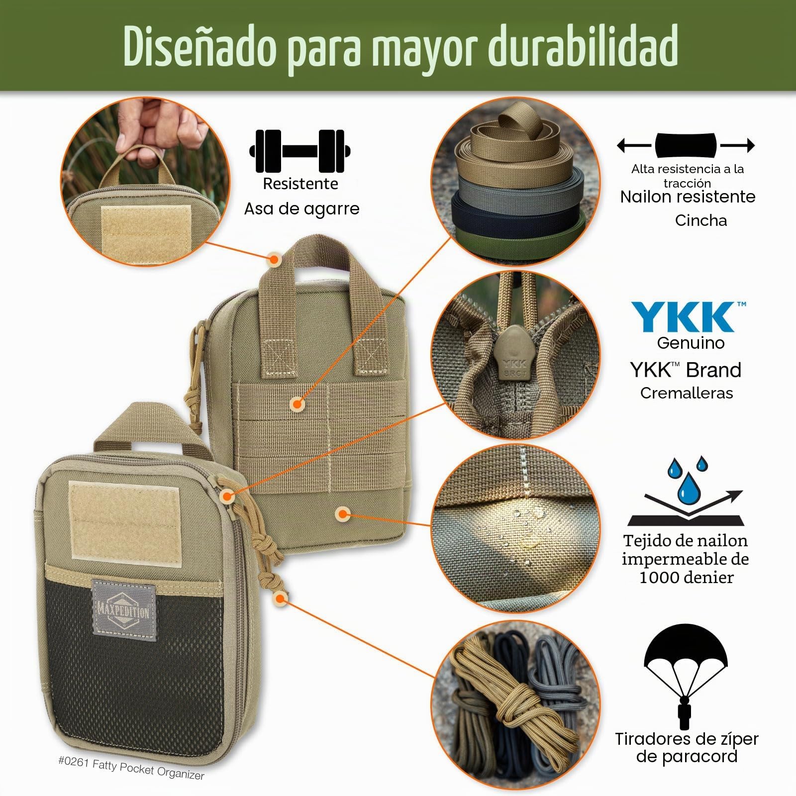 Estuche Organizador Maxpedition, Caqui (Beige) - MAXP-261-K