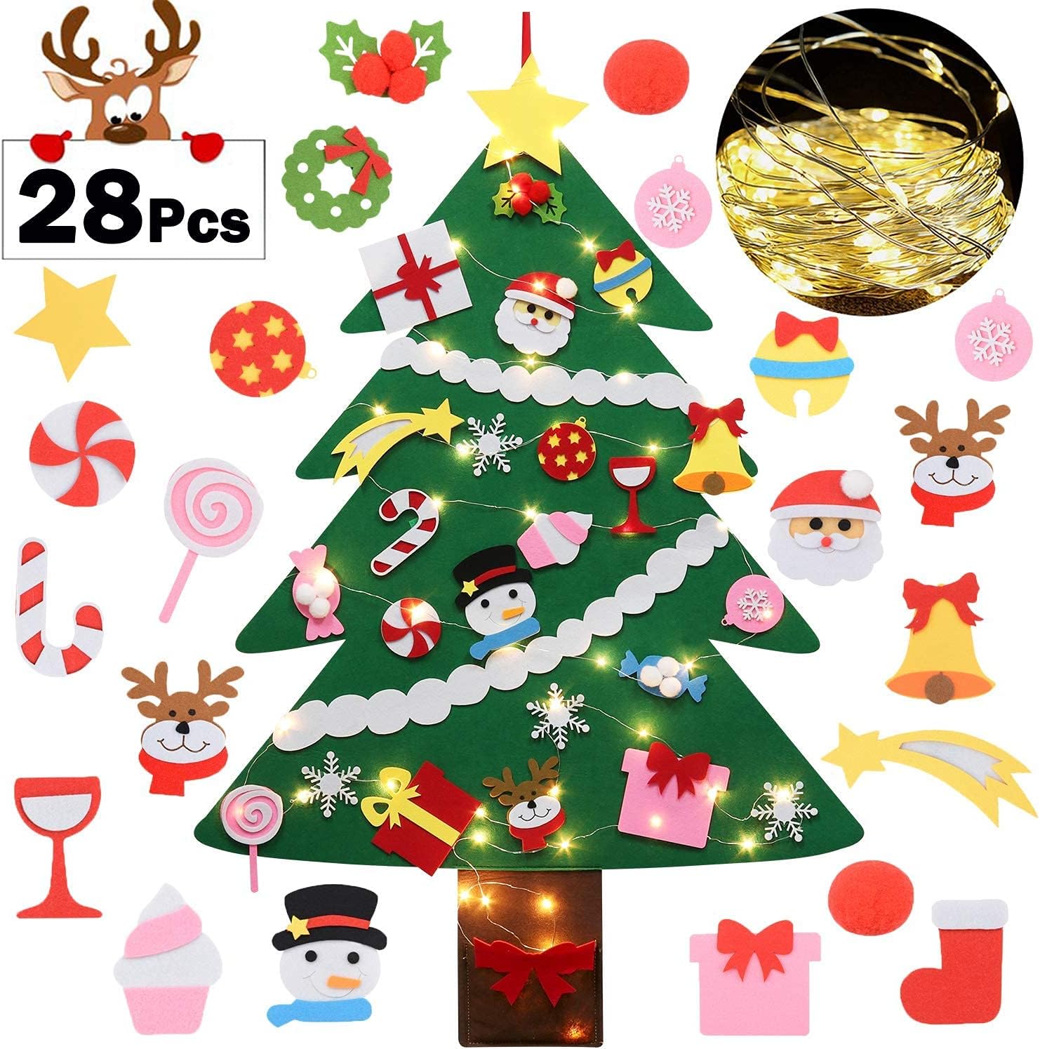 Fascigirl Felt Christmas Tree, 3ft Christmas Tree DIY Felt Christmas