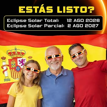 Galaxium 12 Gafas Eclipse Solar 2026 para Niños y Niñas ISO 12312-2