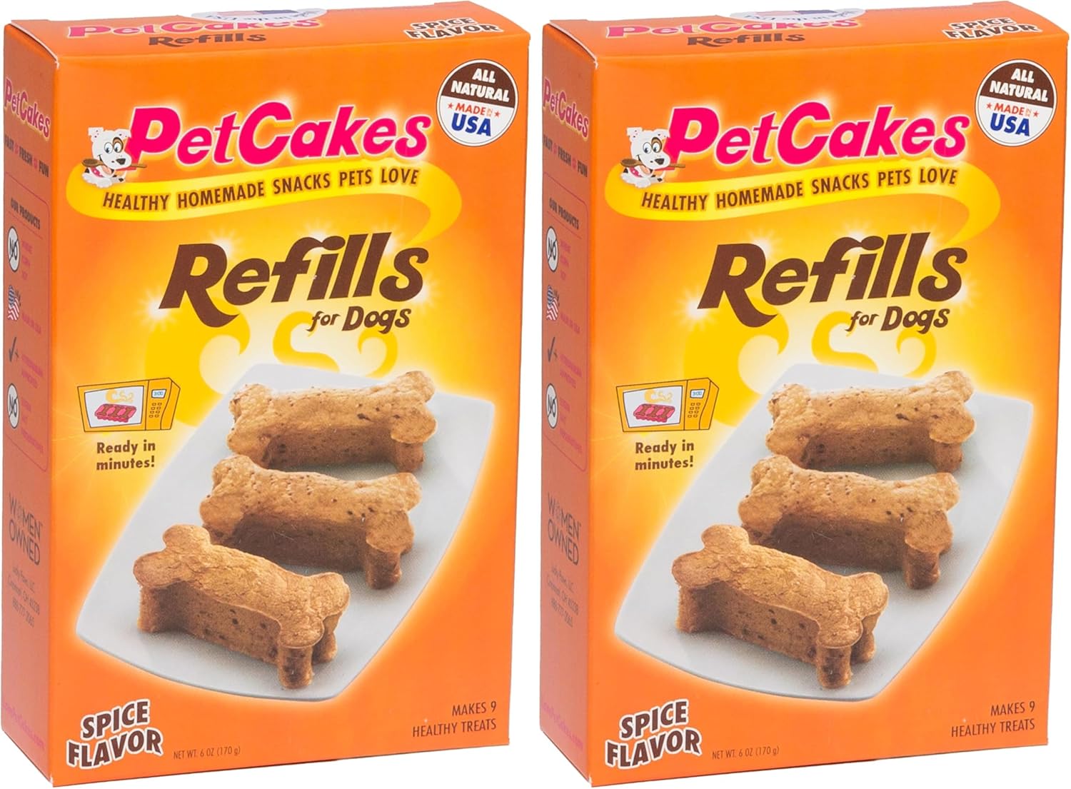 PetCakes Treat Mix Refills for Dogs - Make Healthy Cakes, Cookies, and Cupcakes - Includes 3 (2oz.) Pouches, Pumpkin Spice Flavor - Net Wt. 6oz (Pack of 2)