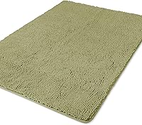 Vista 365 de Yeaban Juego de alfombras de baño verde manzana 2 piezas (20" x 32" y 17" x 24"), tapetes de baño de felpilla gruesa Alfombras de baño absorbentes