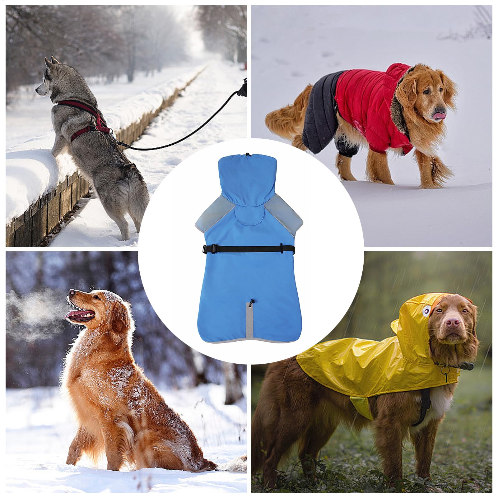 Manteau de Pluie Imperméable Chien Coupe-Vent Et Chaud Bande Réfléchissante