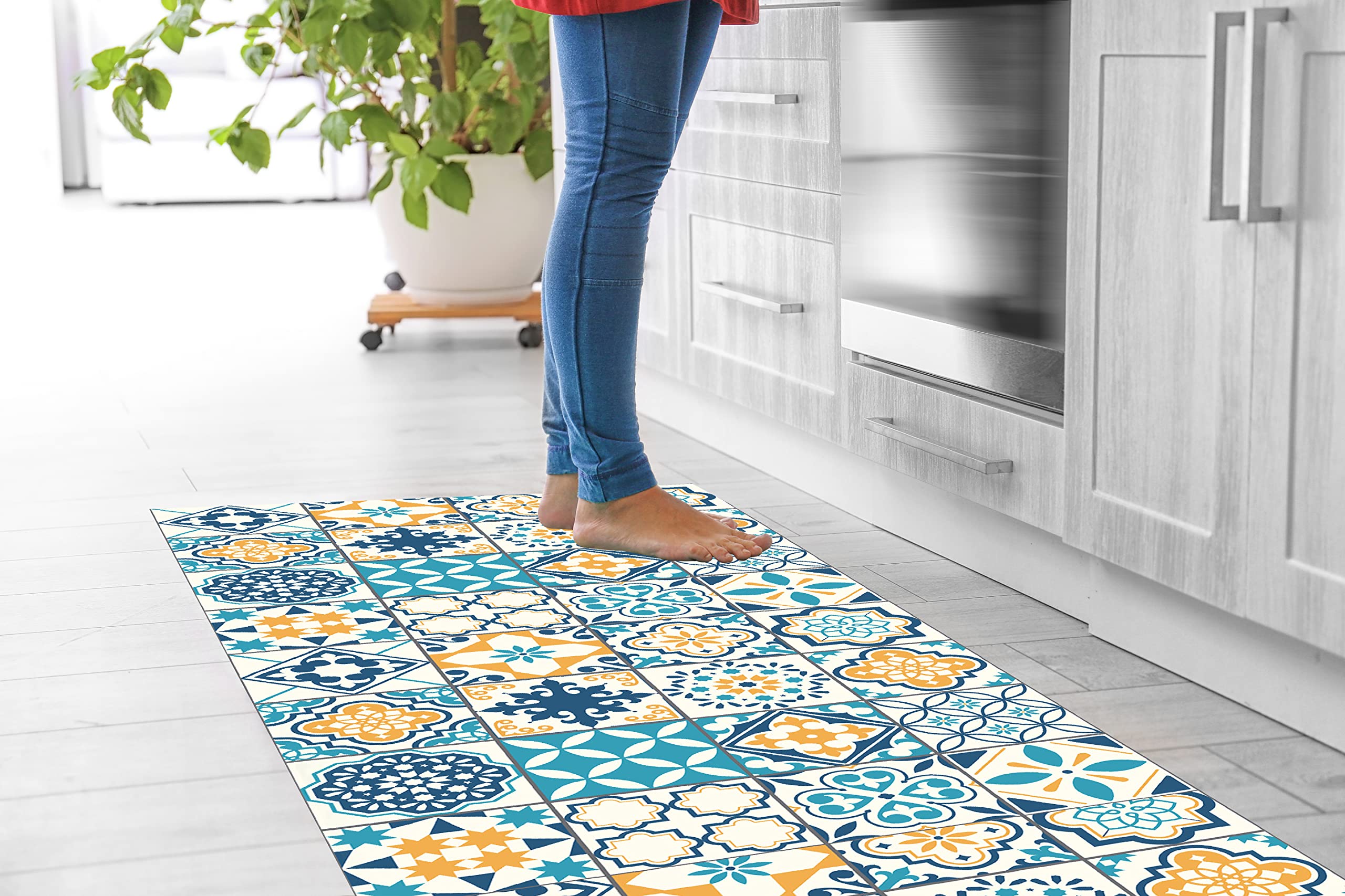 Tappeto Cucina Antiscivolo Made In Italy | 50x250 Cm | Lavabile In Lavatrice | Antimacchia Per Corridoio E Soggiorno