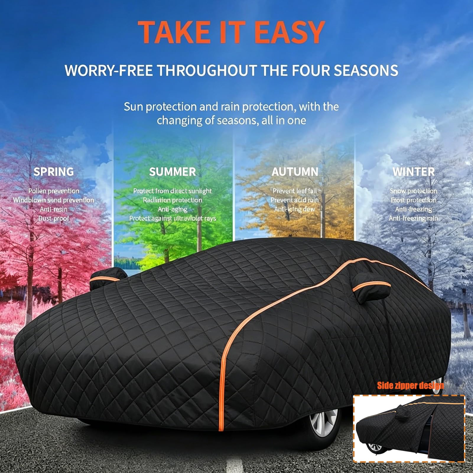 Funda Coche Exterior para DFSK E5 Plus 2024-2026,Cubierta Completa del Coche Antigranizo,Funda Lona Impermeable, antihojas, Resistente al Viento, al Polvo y a los arañazos