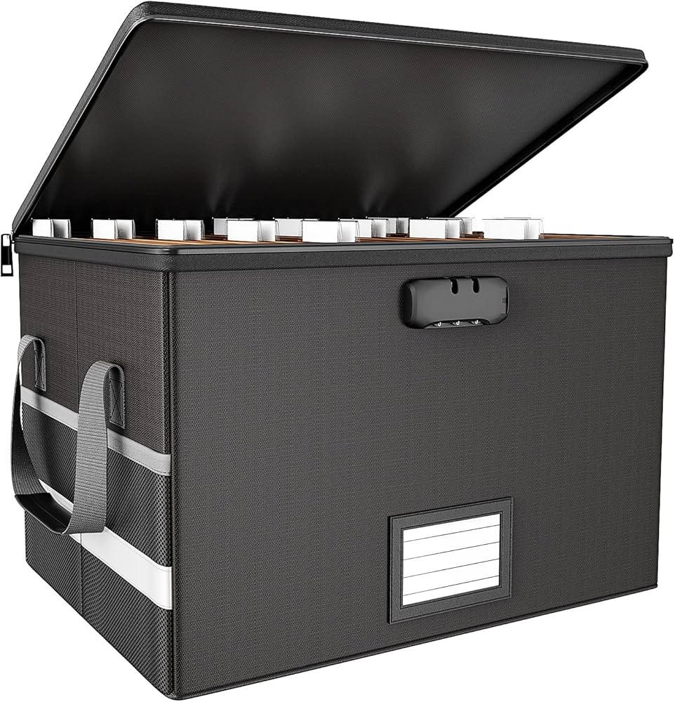 Amazon.co.jp: YSAGI 文書保存箱 耐火ファイル収納ボックス 大容量 35L