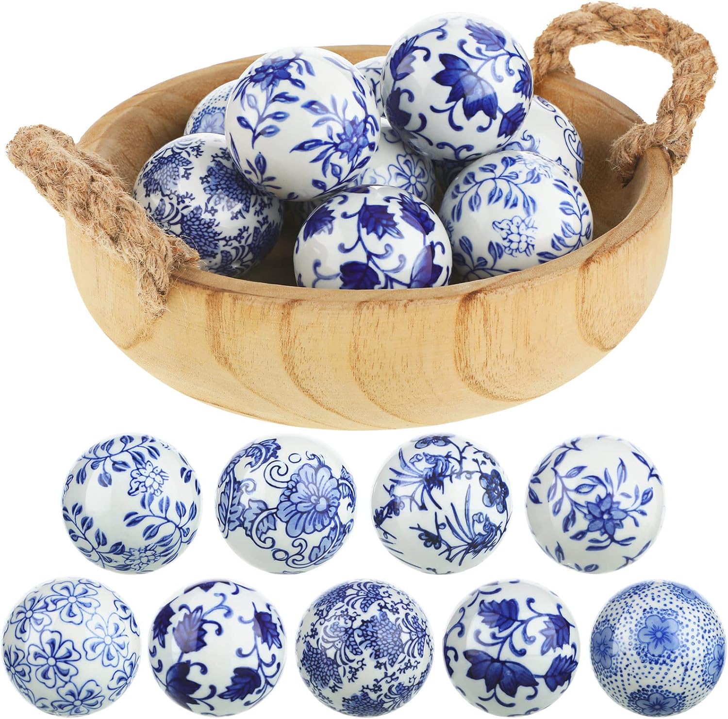 Vesici 9 Pcs Porcelain Balls Decorative Balls for Centerpiece Bowls