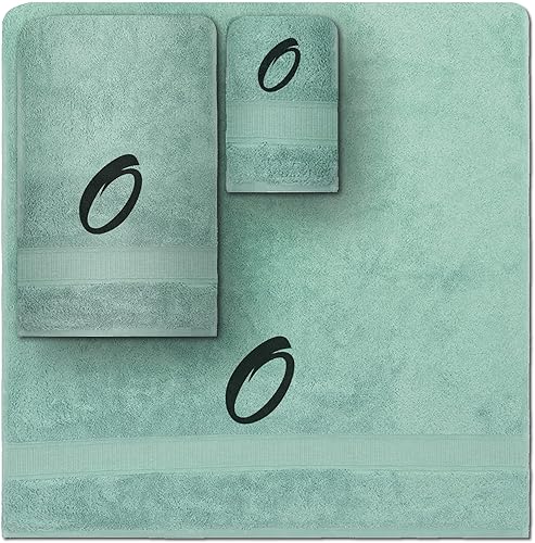 Vista 85 de Juego de toallas con monograma, regalo personalizado, juego de 3 toallas turcas bordadas con letras de bloques, 1 toalla de baño y 1 toalla de mano