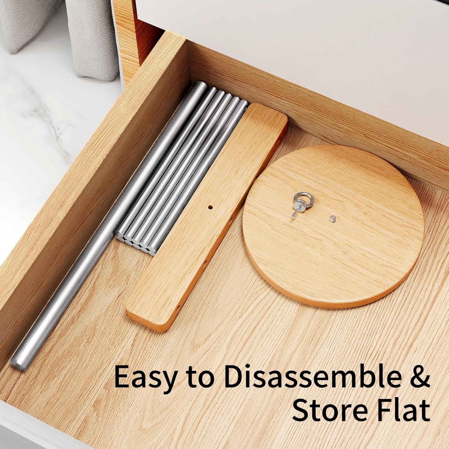 Large Pasta Drying Rack, Stable Pasta Drying Rack Collapsible for Fresh Spaghetti, 304 Stainless Steels Arms Prevents from Sticking, Drying Rack for Homemade Noddles, Tagliatelle, Fettuccine - Image 6