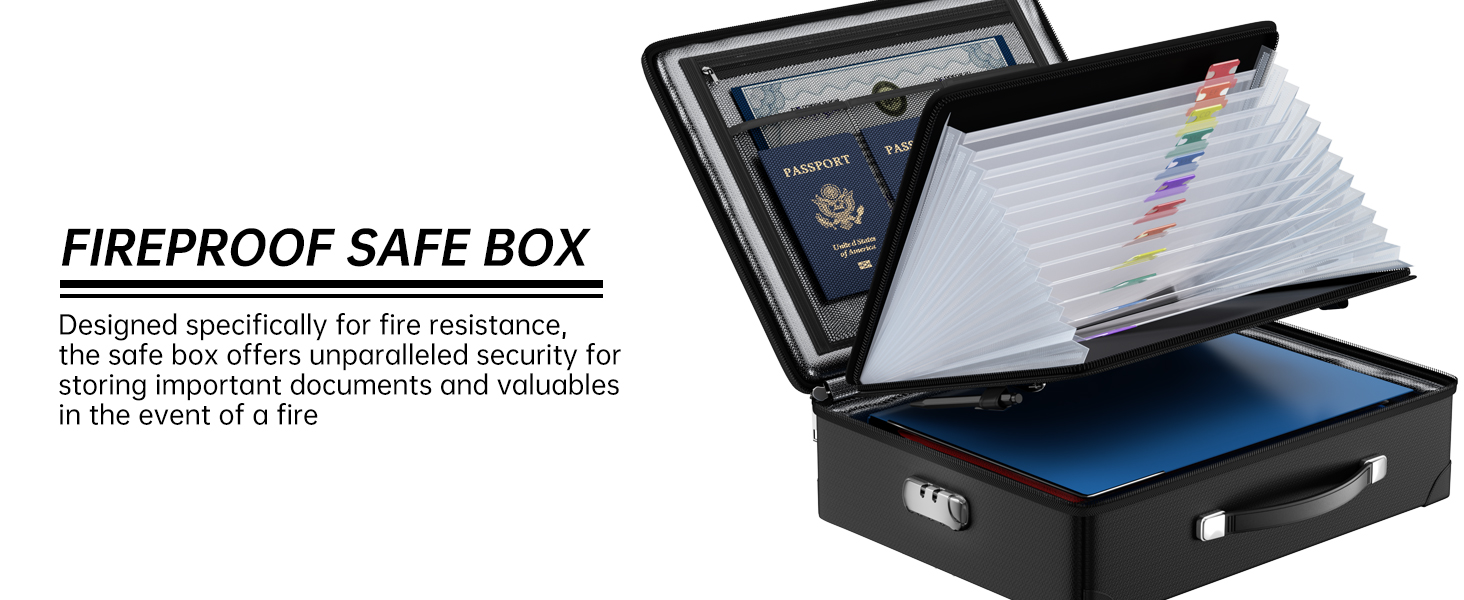Amazon.com: JHSafer Fireproof Document Box with lock, File