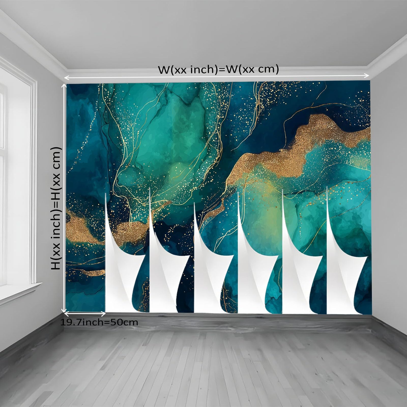 Tapeta marmurowa akwarela 400 x 280 cm, plakat na ścianę fototapeta dekoracja ścienna salon sypialnia pokój dziecięcy, kolorowy