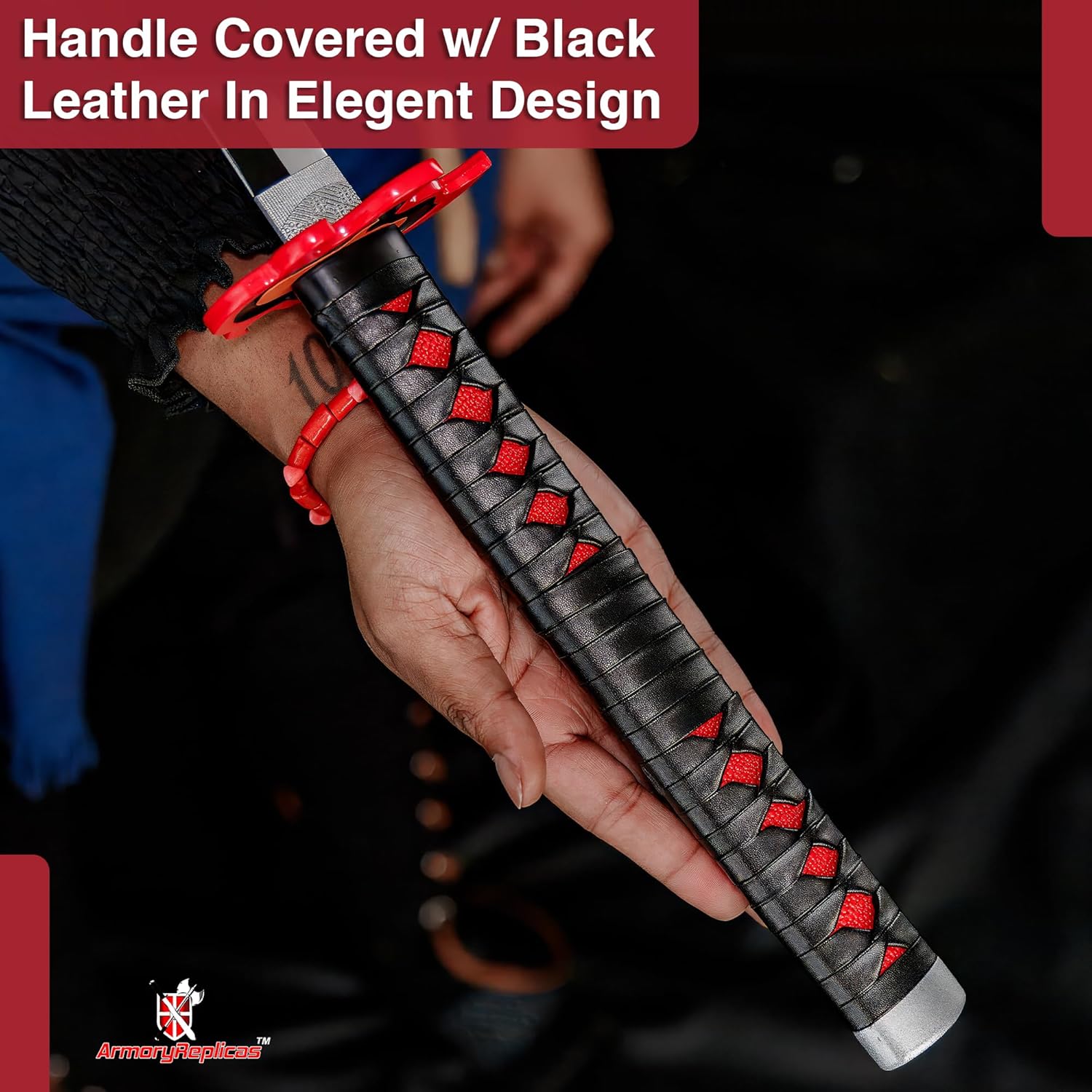 Armory Replcias Tanjiro Kamado Nichirin Blade Black Katana Sword – Premium Replica, Design for Collectors and Anime Fans