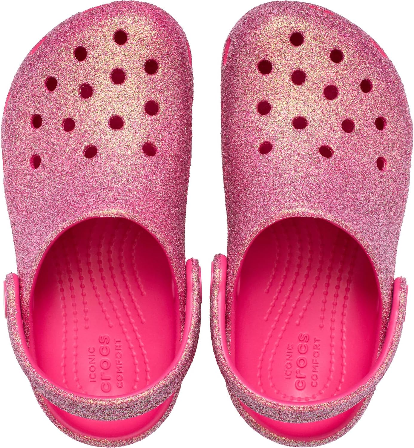 Crocs Unisex-Child Classic Glitter Clogs (Toddler)