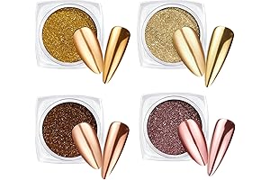 4-Color Brown Chrome Nail Art Chrome Powder Mirror Effect for Manicures