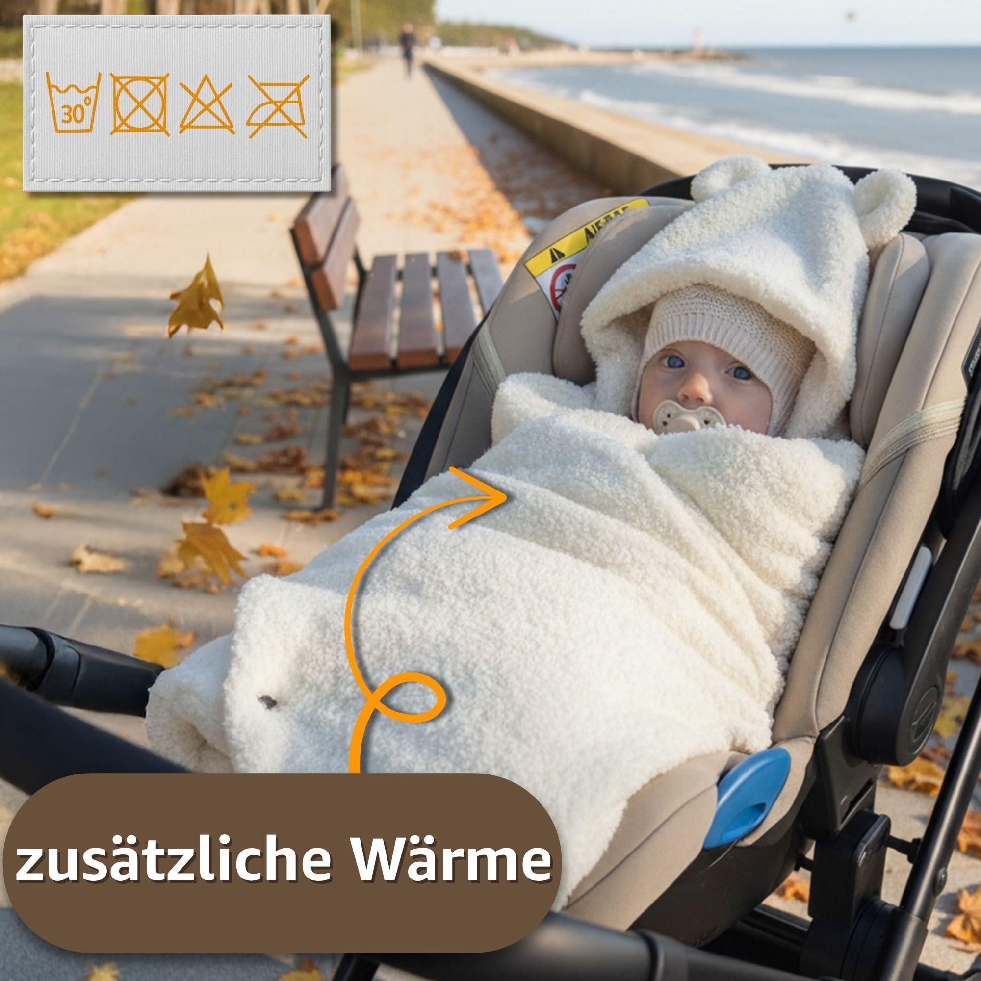 Copertina Avvolgente Seggiolino Auto Neonato Sacco Nanna Invernale Footmuff Passeggino Accessorio Neonati Bimbi Piccoli Calda Morbida