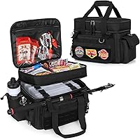 DSLEAF Fishing Tackle Bag for 3500/3600 Boxes - Waterproof Bottom, Rod Holder Straps, Spacious Storage for Saltwater Freshwater Fishing