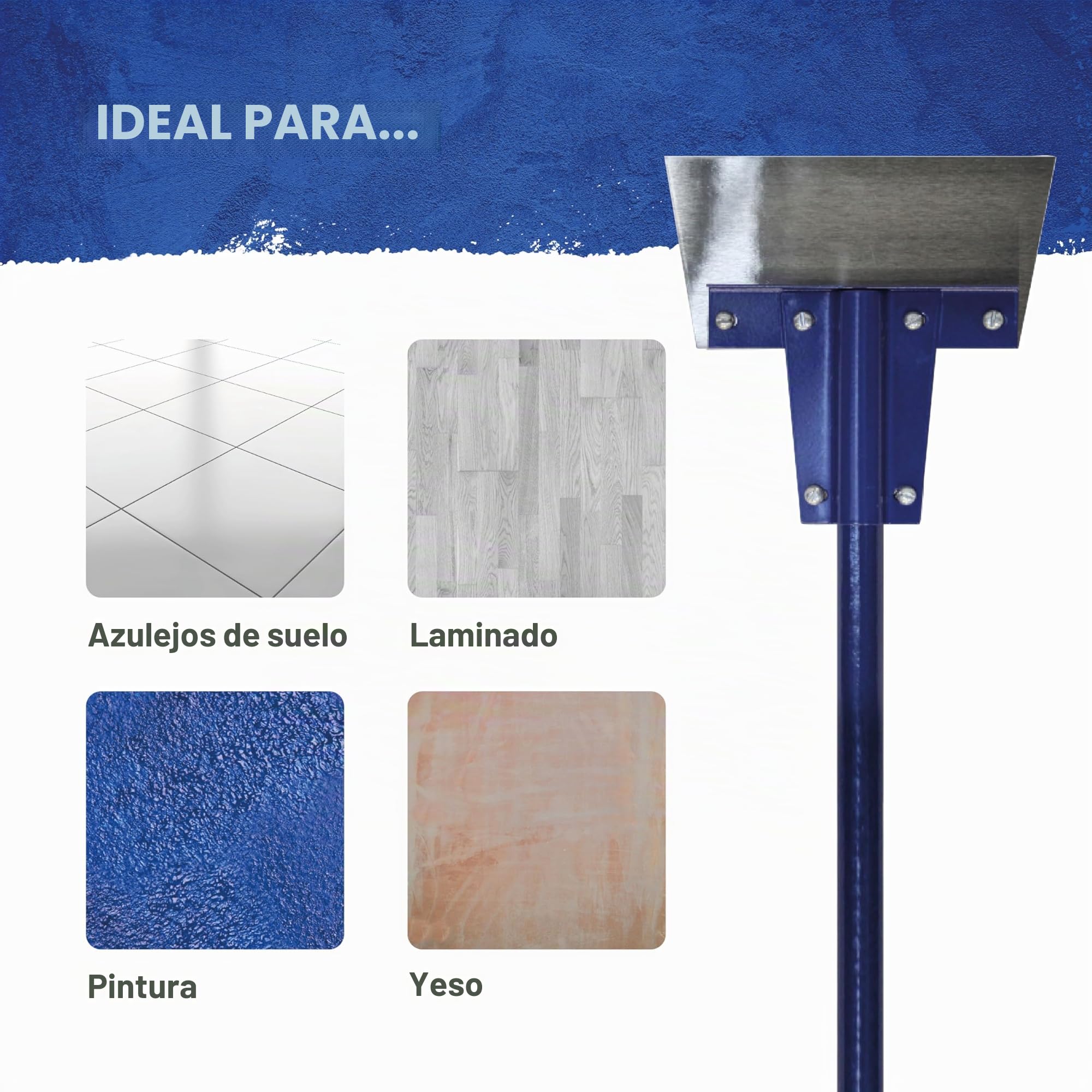 Raspador de suelos Faithfull: hoja de 200 mm (8 pulgadas) de ancho con mango de fibra de vidrio de 1450 mm (57 pulgadas) para limpieza y preparación de superficies