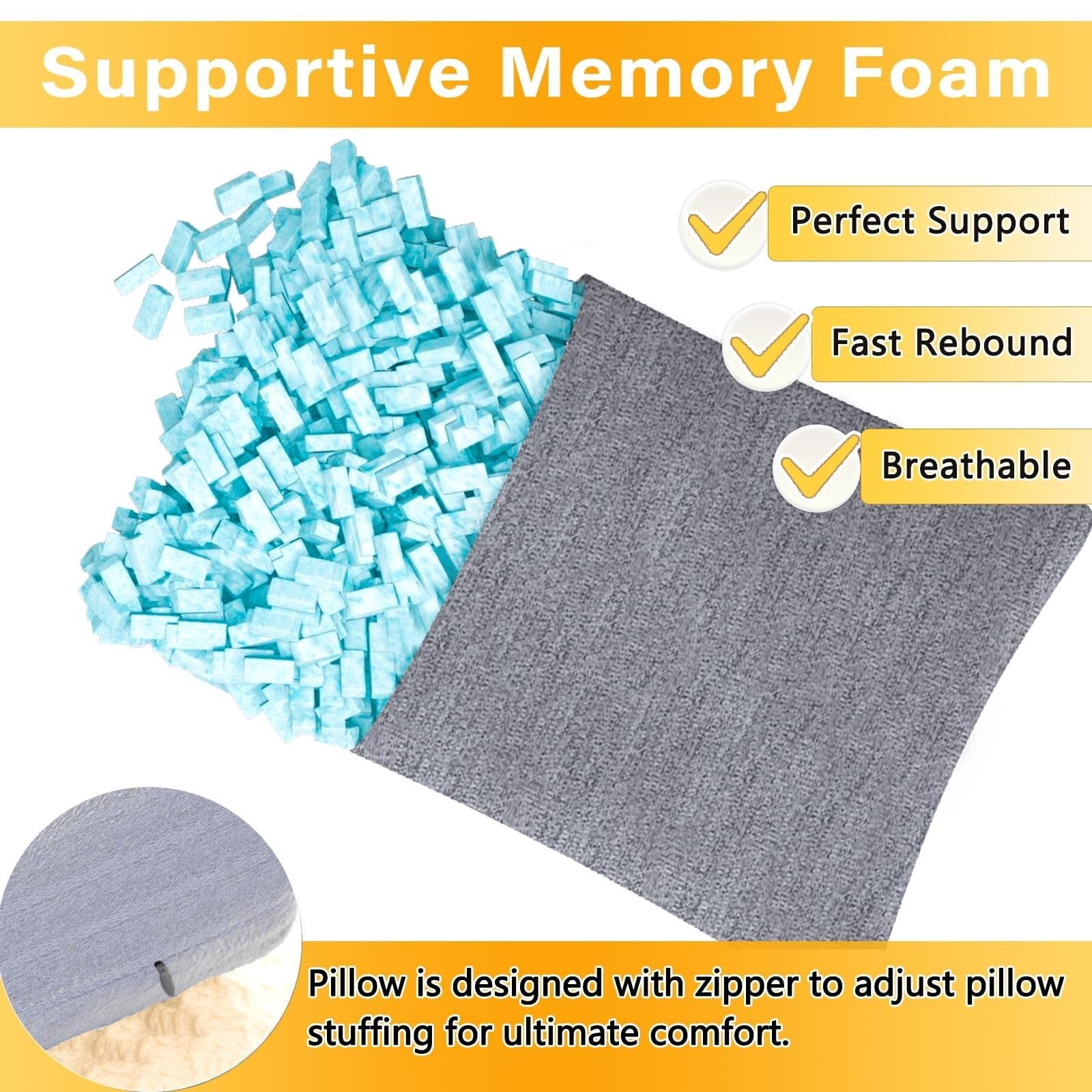 Confezione da 2 cuscini da viaggio in memory foam, 28 x 17 cm, mini cuscini per supporto per collo, ginocchia e lombari, ideali per sonnellini primaverili e comfort per animali domestici, perfetti per