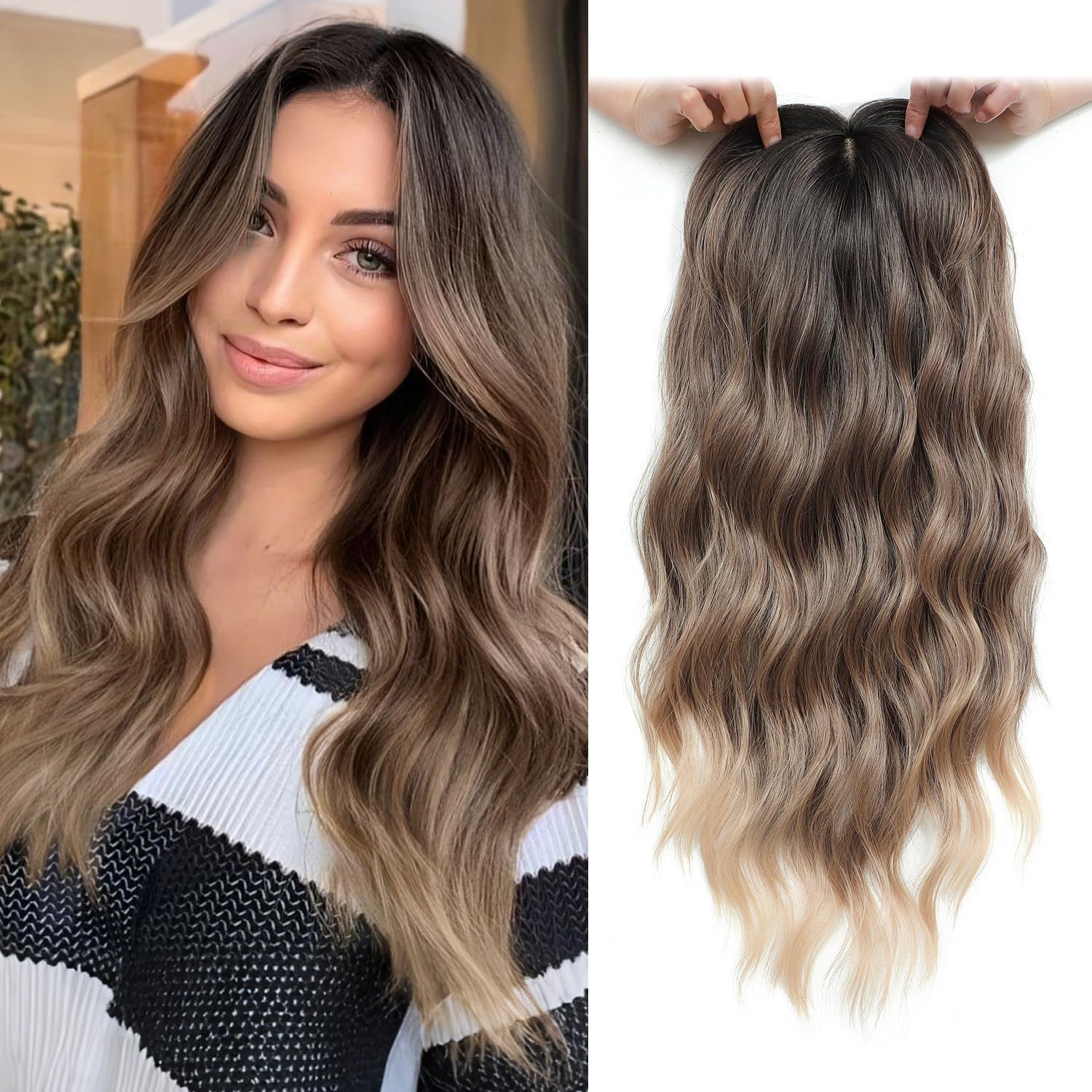 Ms Taj Topper per capelli castani da donna con capelli diradati, 50,8 cm