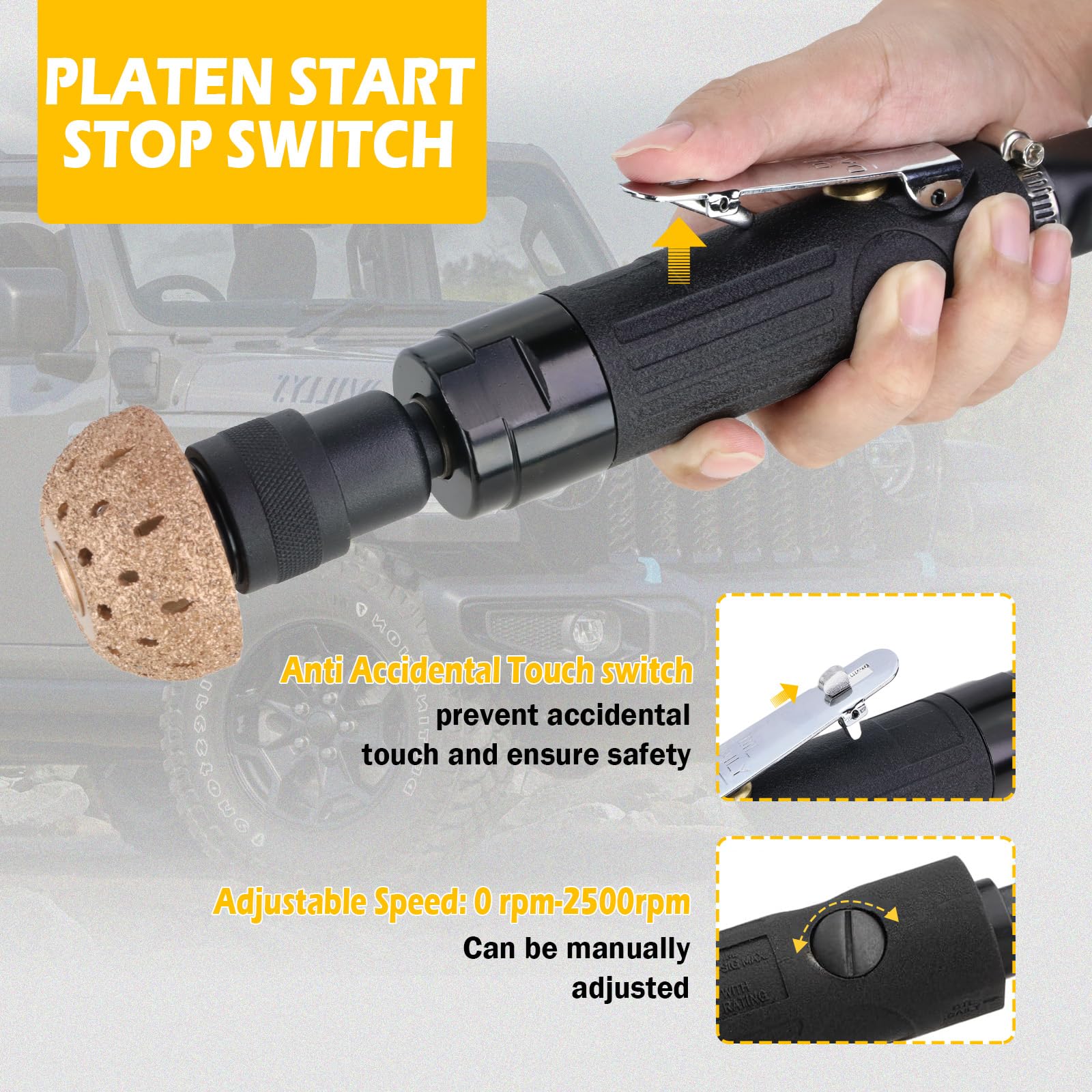Kits de réparation de pneus pneumatiques, outils de polissage de roue, comprend un tampon de pneu pneumatique à faible vitesse de 2500 tr/min, un grattoir de revêtement intérieur, un rouleau de patch