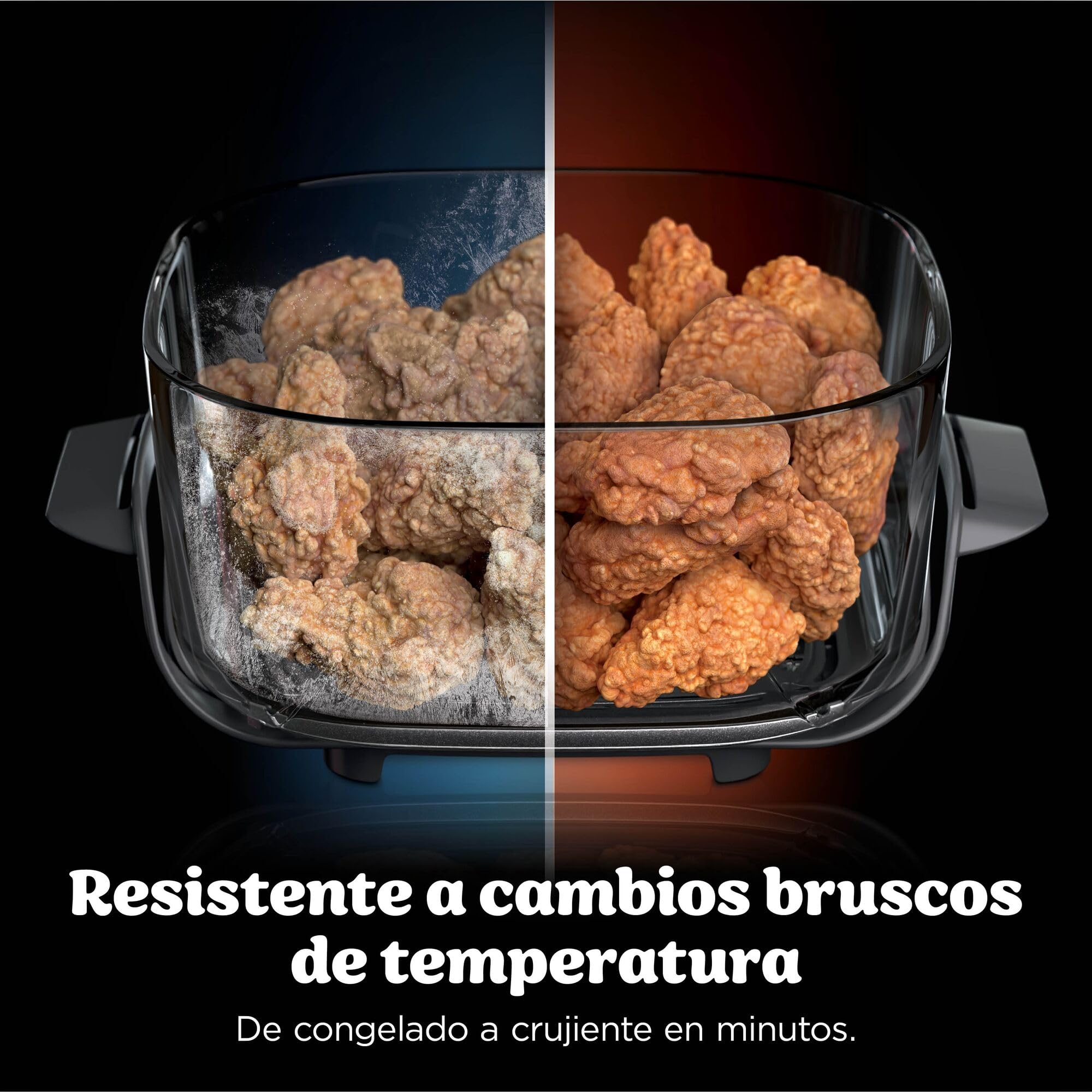 Ninja CRISPi PRO XL Freidora de aire, 5 funciones de cocción predefinidas, recipientes de cocción de cristal CleanCrisp de 5,7 y 2,3 l y tapas para almacenamiento, Dorado piedra AS090EUSD
