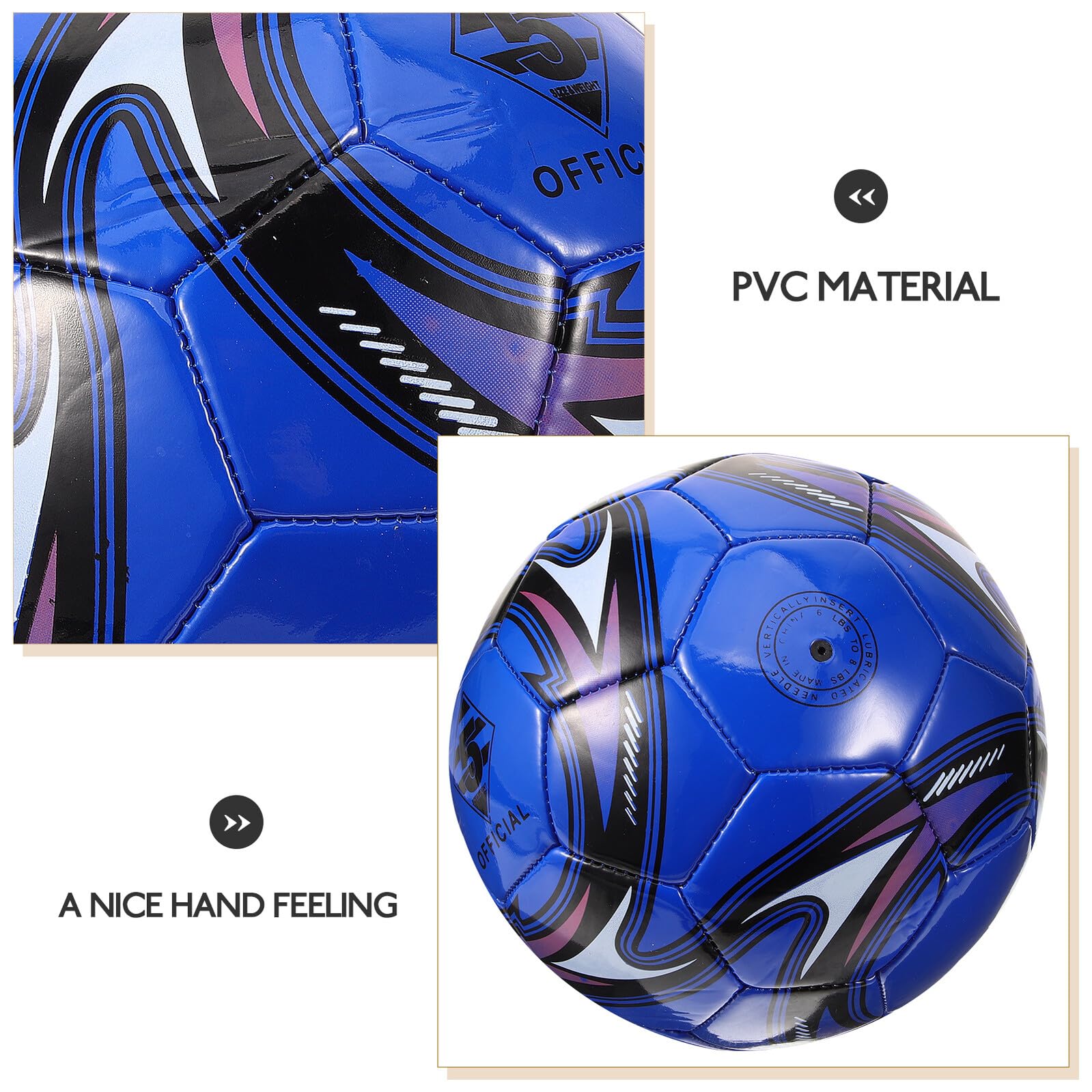 BESPORTBLE Pallone da Calcio Bambini 5 in PVC Cucito per Allenamento | Blu, per Partite e Attività Sportive, Tocco Gradevole, Resistenza All’usura