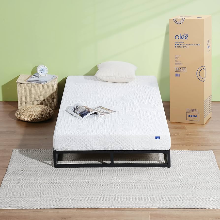 ホワイト 14cm 厚 高反発ポリウレタンフォームマットレス 97*195