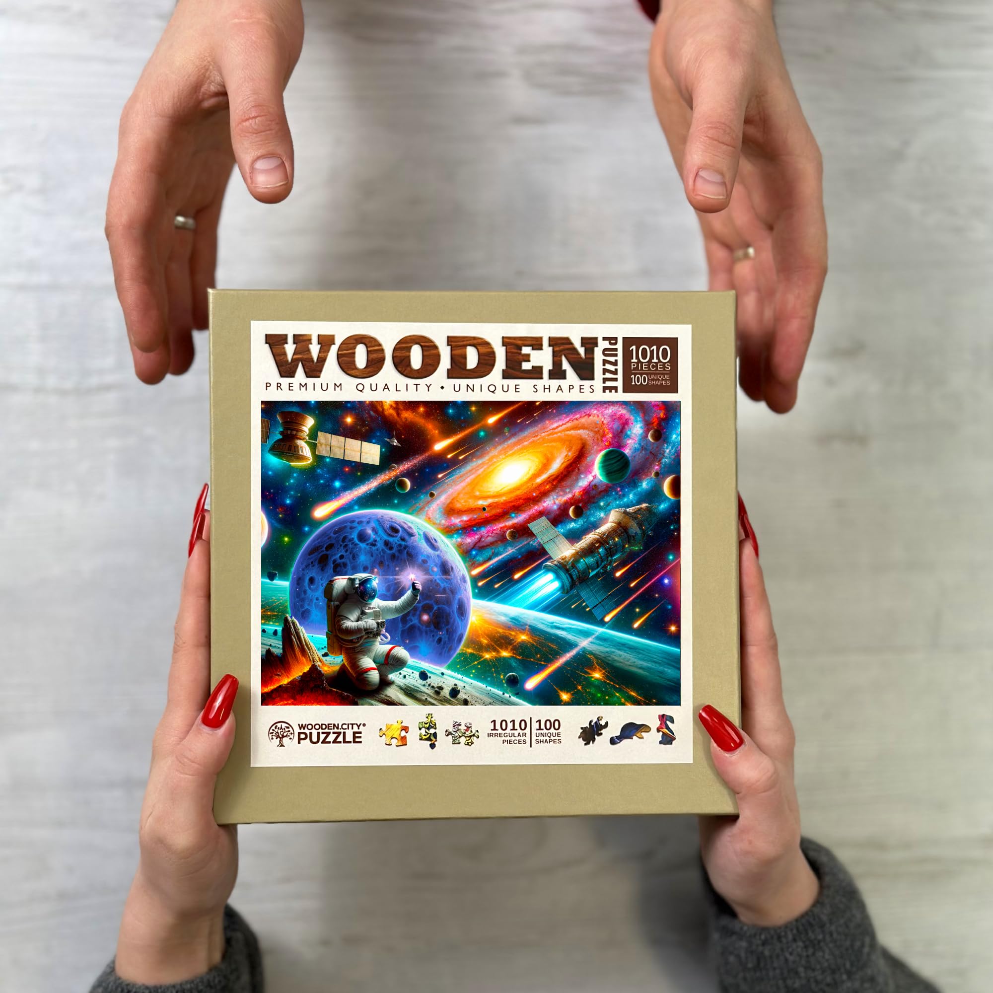 WOODEN.CITY Cosmic Exploration Space Puzzle in legno 1000 pezzi 54,0 x 39,4 cm Made in EU