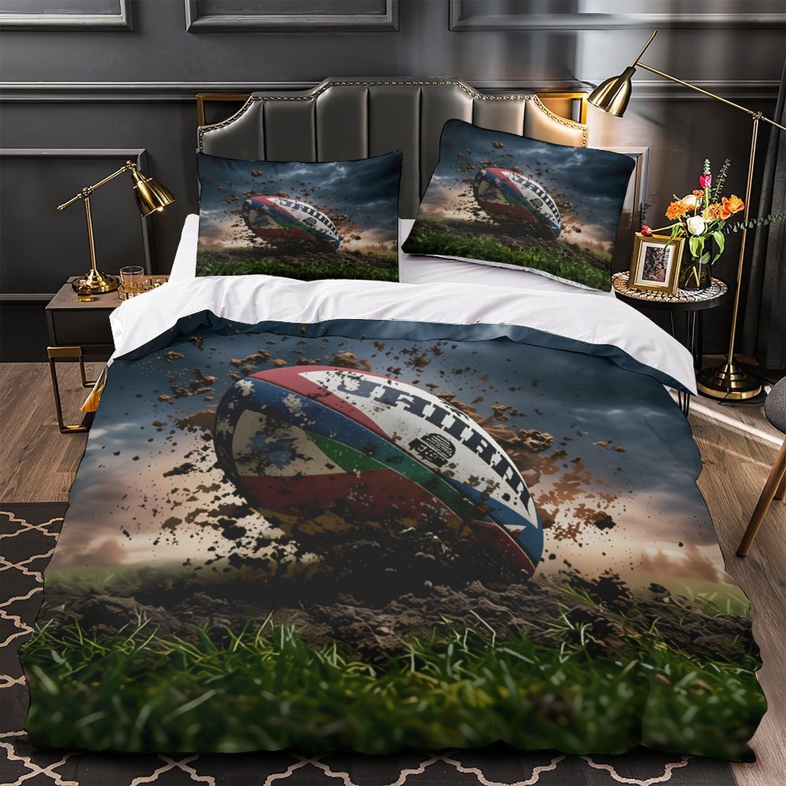 Parure de lit imprimé 3D housse couette 200x200 style Sud-Ouest double