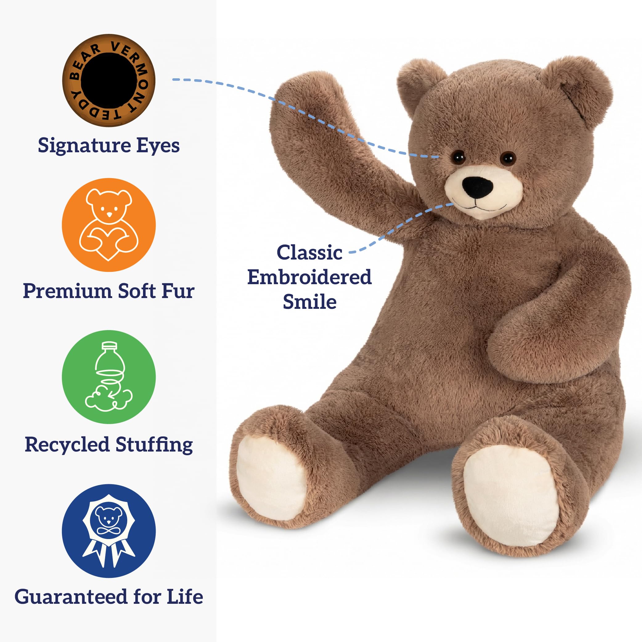 Vermont Teddy Bear Big Teddy Bear - Huge Teddy Bear, 4 Foot, 48