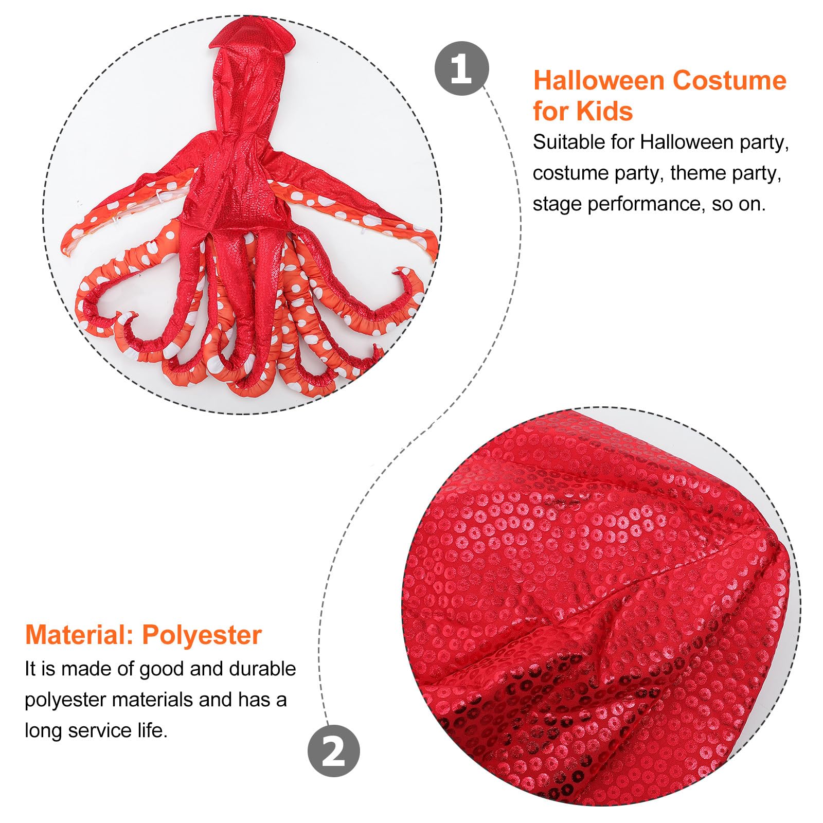 Hemobllo Costume da Calamaro per in Poliestere Resistente Cosplay e Gioco di Ruolo per Feste di Halloween Spettacoli Teatrali e Carnevale Design Unico e Accattivante per Festa in
