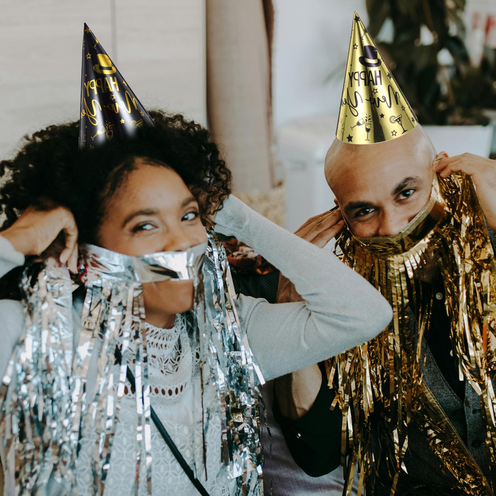 30 pezzi Cappelli Cono per Festa di Capodanno e Colorata Adatti per Adulti Decorazioni Festive per Capodanno