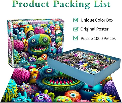 Miniatura 2 de HUADADA Rompecabezas de 1000 piezas para adultos, criaturas coloridas, rompecabezas para adultos y niños, juegos educativos de 1000 piezas,