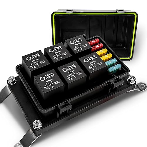 True Mods Kit de bloque de caja de fusibles impermeables de 12 V CC de 5 pines 6 soportes de relé estilo Bosch 6 soportes fusibles ATCATO Relés y