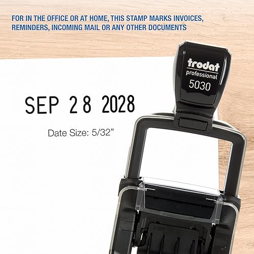 Miniatura 8 de Trodat 5030 Professional 4.0 - Sello de solo fecha, autoentintado, tamaño de impresión 1-58 pulgadas x 38 pulgadas (rojo)