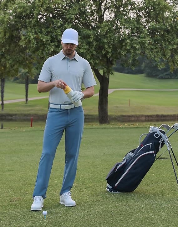 Mens Golf Pants Stretch 5 Pocket Classic Fit 30/32/34 Quick Dry Water-Resistant Dress Casual Work Trousers