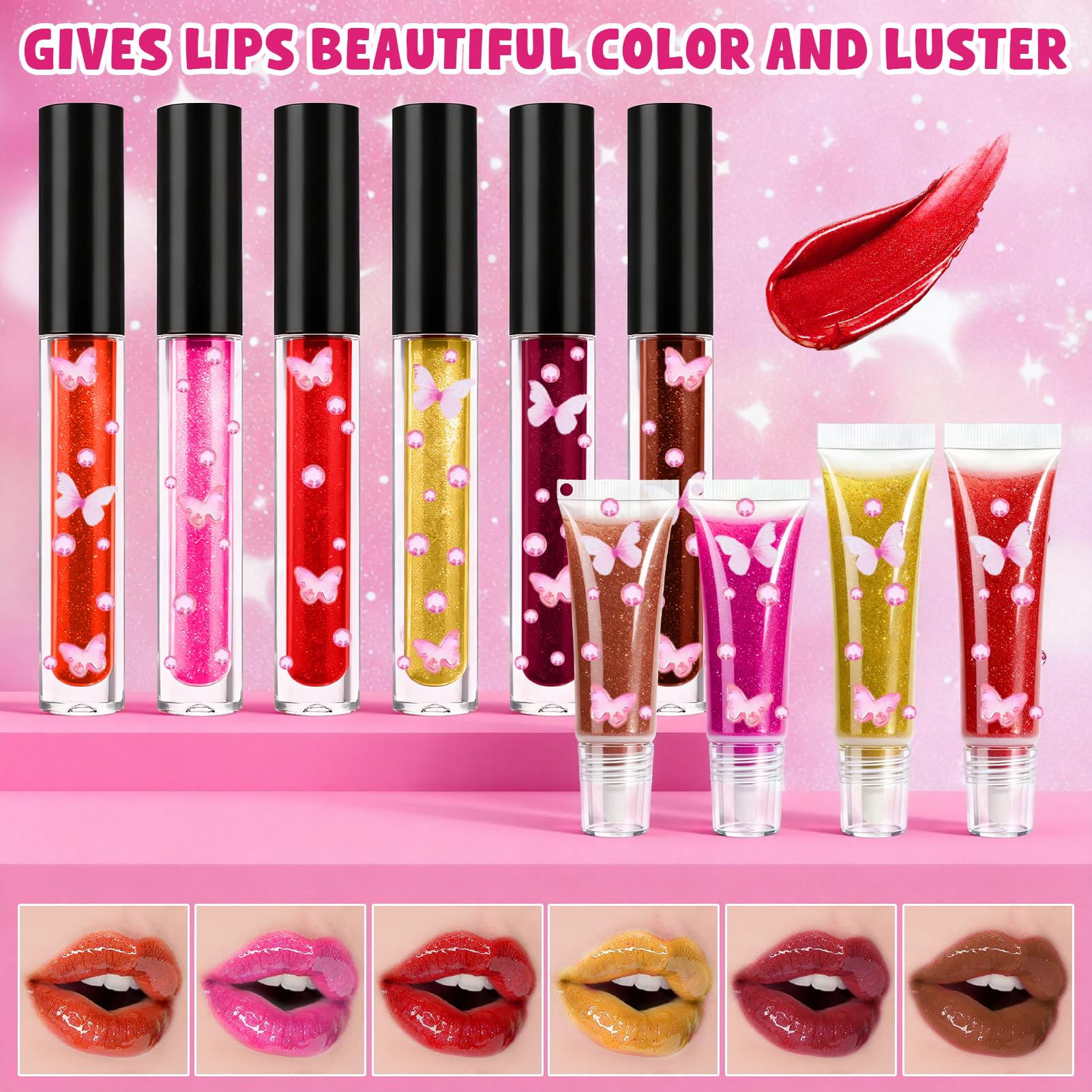 DIY Gloss Labios, Lip Gloss Making Kit, Kit Manualidades Adultos, Incluye Lip Gloss Base y Herramientas de Bricolaje, Haz Cosméticos Divertidos