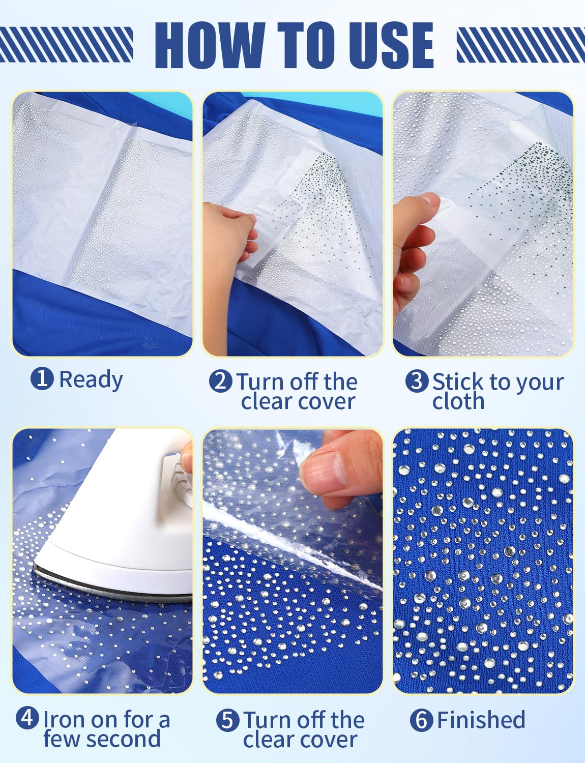 10 hojas de diamantes de imitación termoadhesivos para ropa, estilo moderno, con purpurina, termoadhesivos, parches de diamantes de imitación redondos planos para ropa, manualidades, decoración de