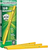 Vista 8 de Ticonderoga Lápices de madera para principiantes, 2 HB suaves, amarillo, 12 unidades (X13080)