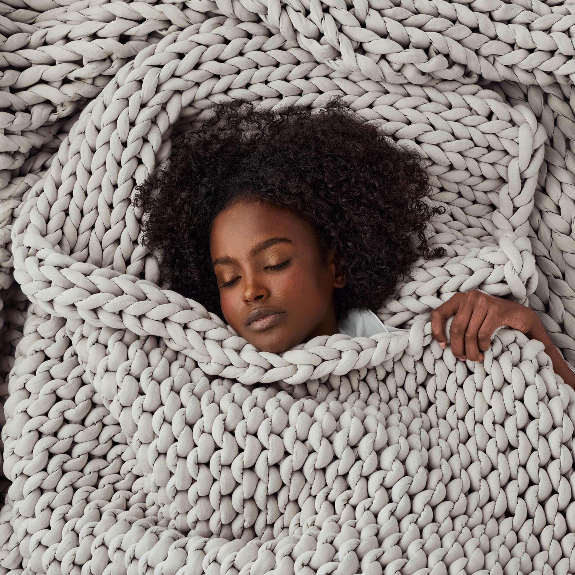 Bearaby Weighted Blanket 10 lbs (40"x64") – Moonstone Grey – Recycled Polyester – Eco-Friendly, Heavy Throw for Adults – Soft, Breathable, Sustainable Comfort