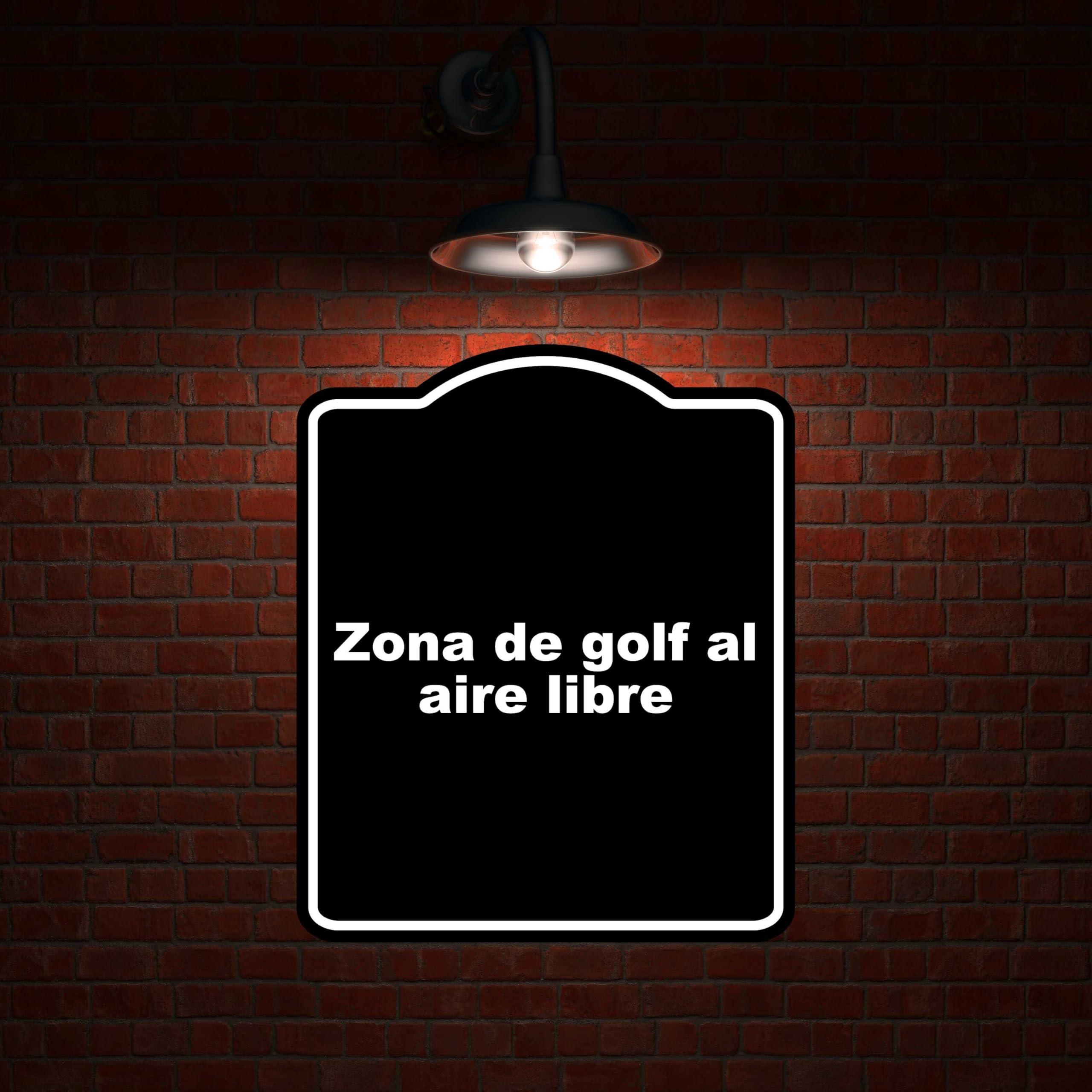 Zona de golf al aire libre BLACK Aluminum Composite Sign 20 x 24 inches